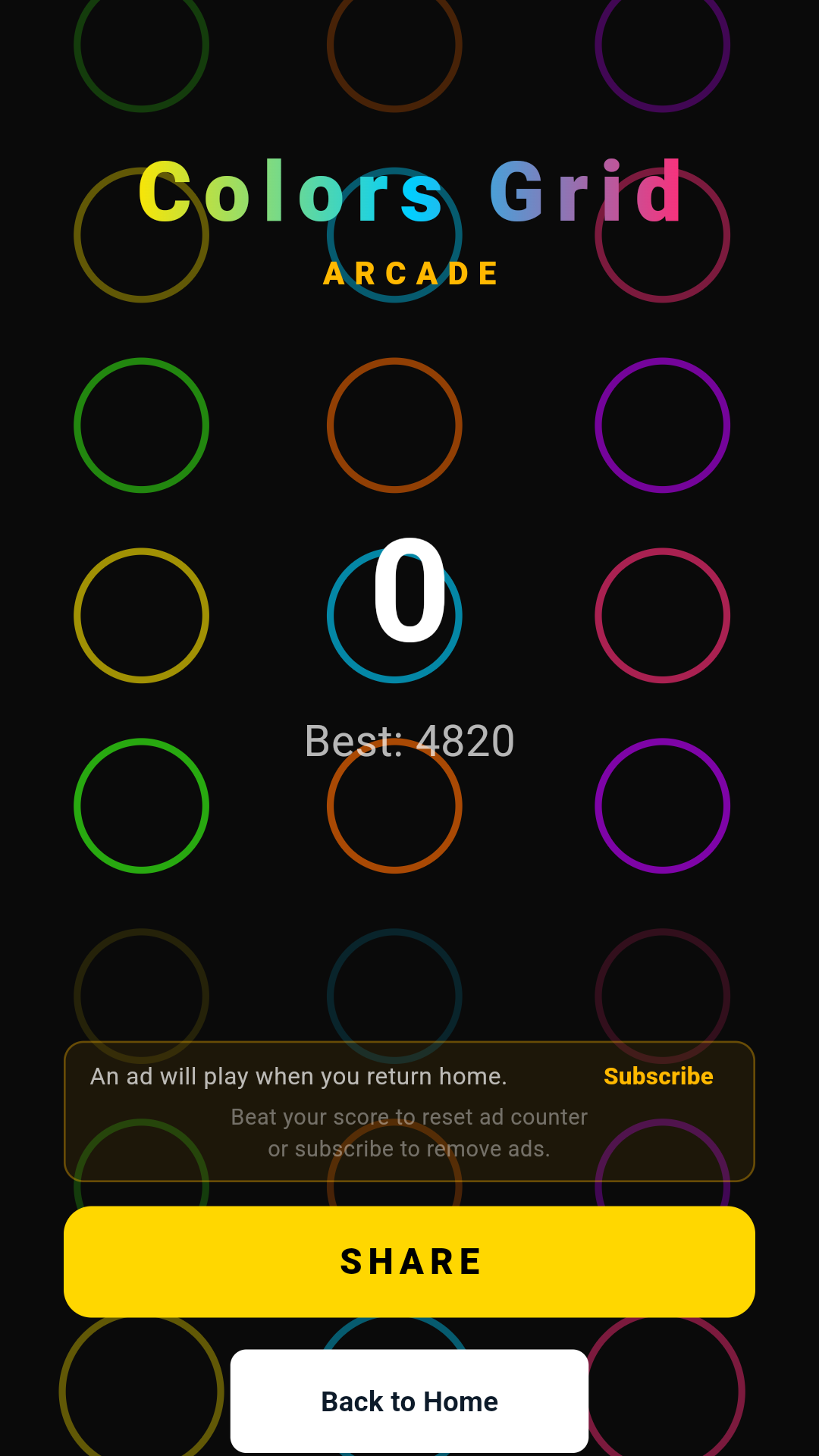 Arcade game over