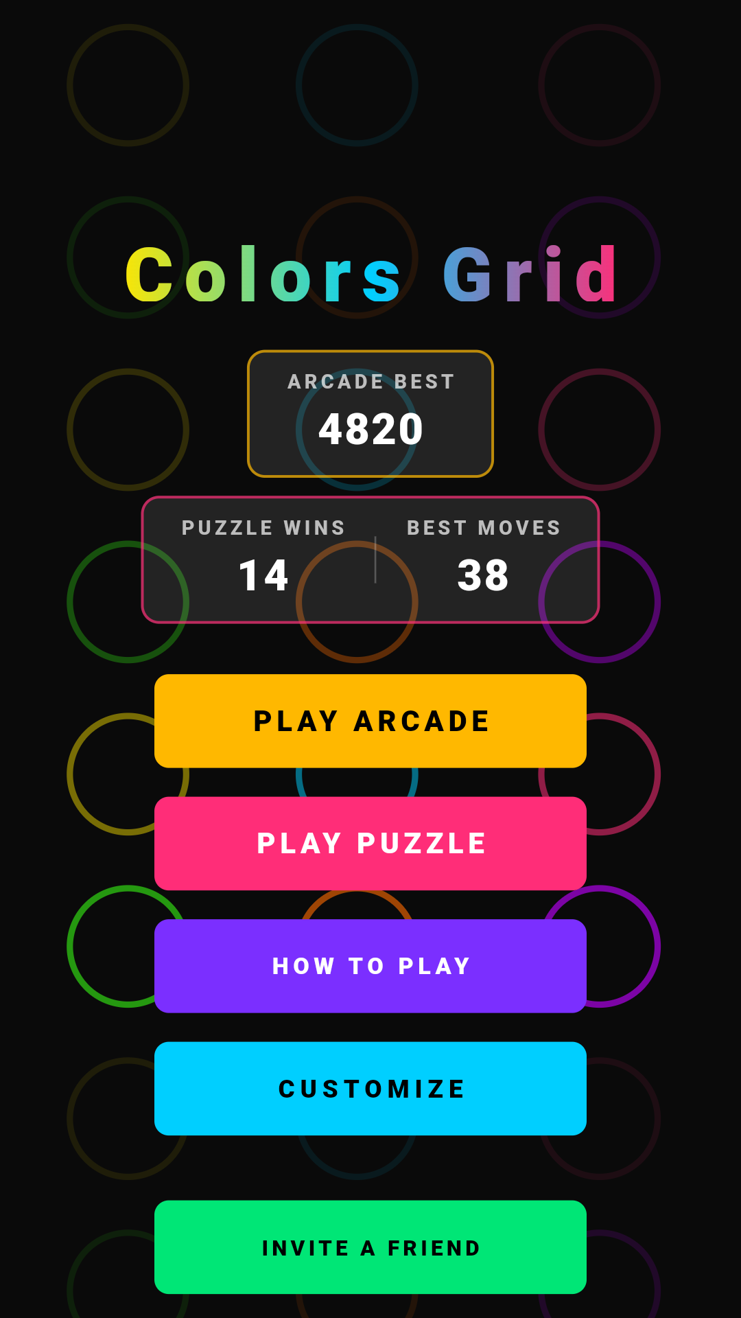 Colors Grid home screen