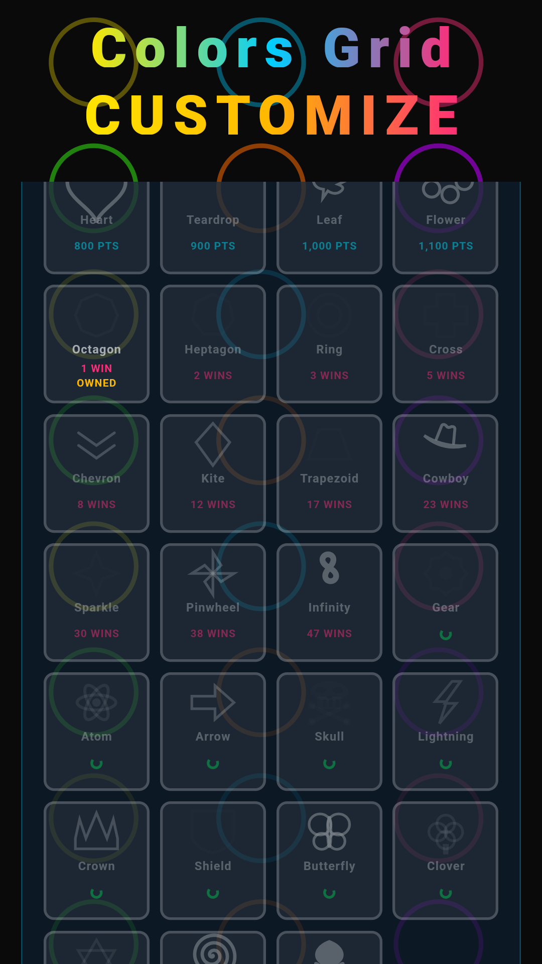 Customize screen