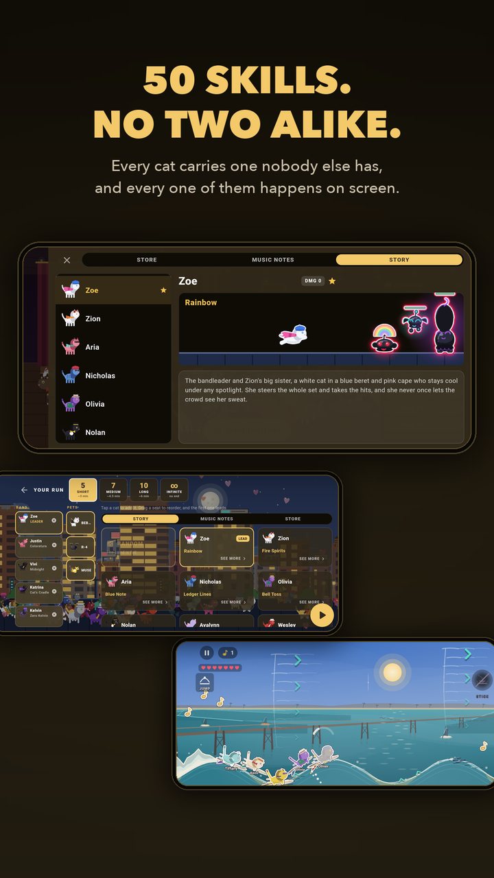Store slide: 50 skills, no two alike