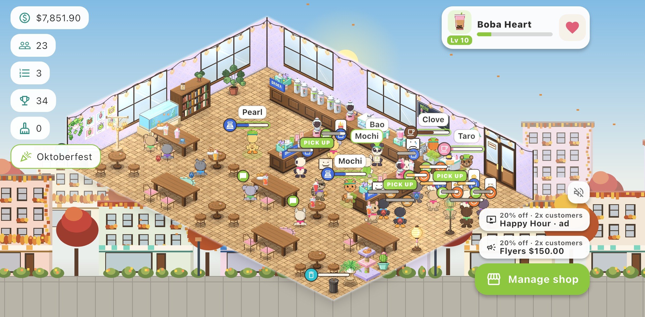 Boba Heart in landscape: a big shop full of critters