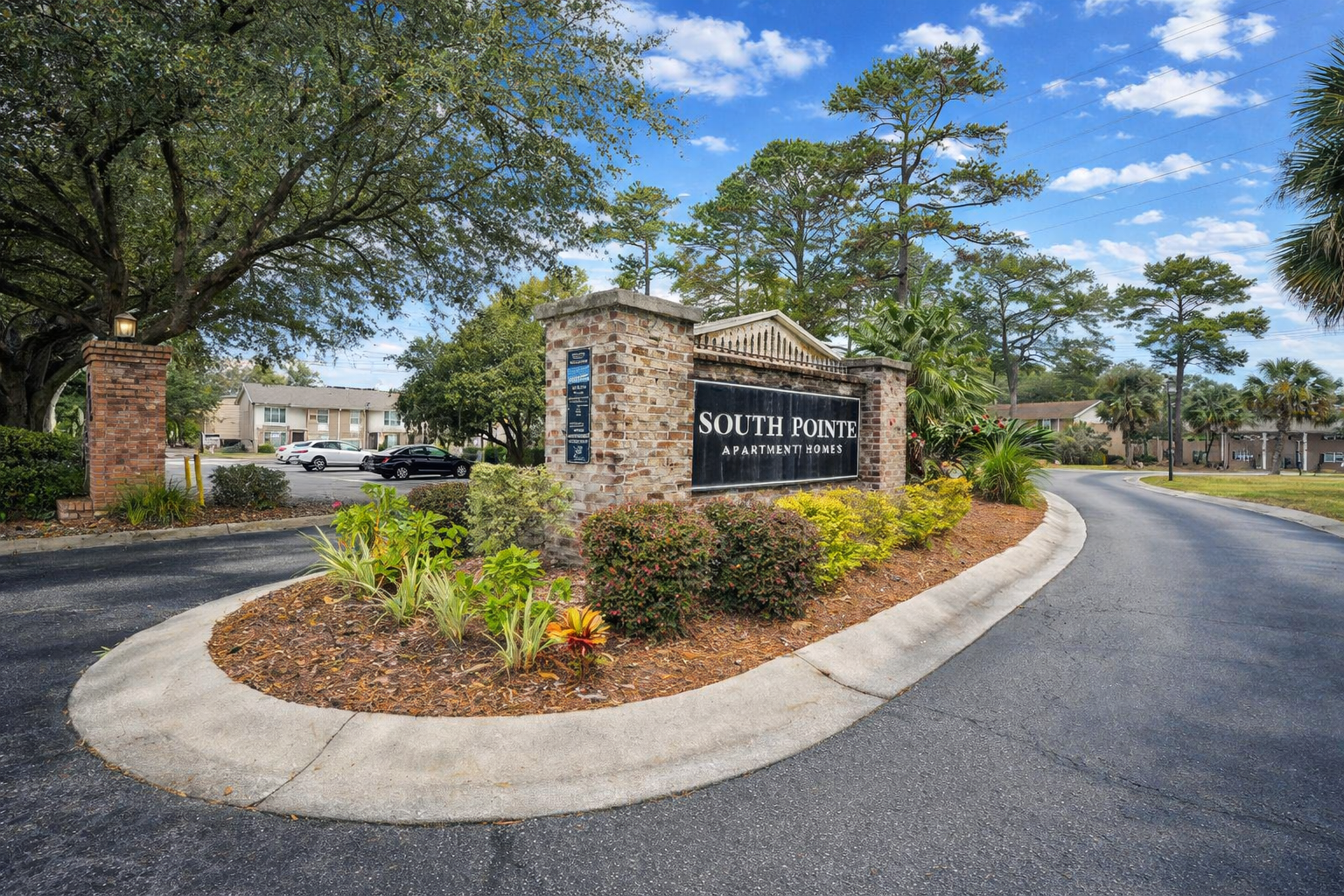 Apartment complex entrance