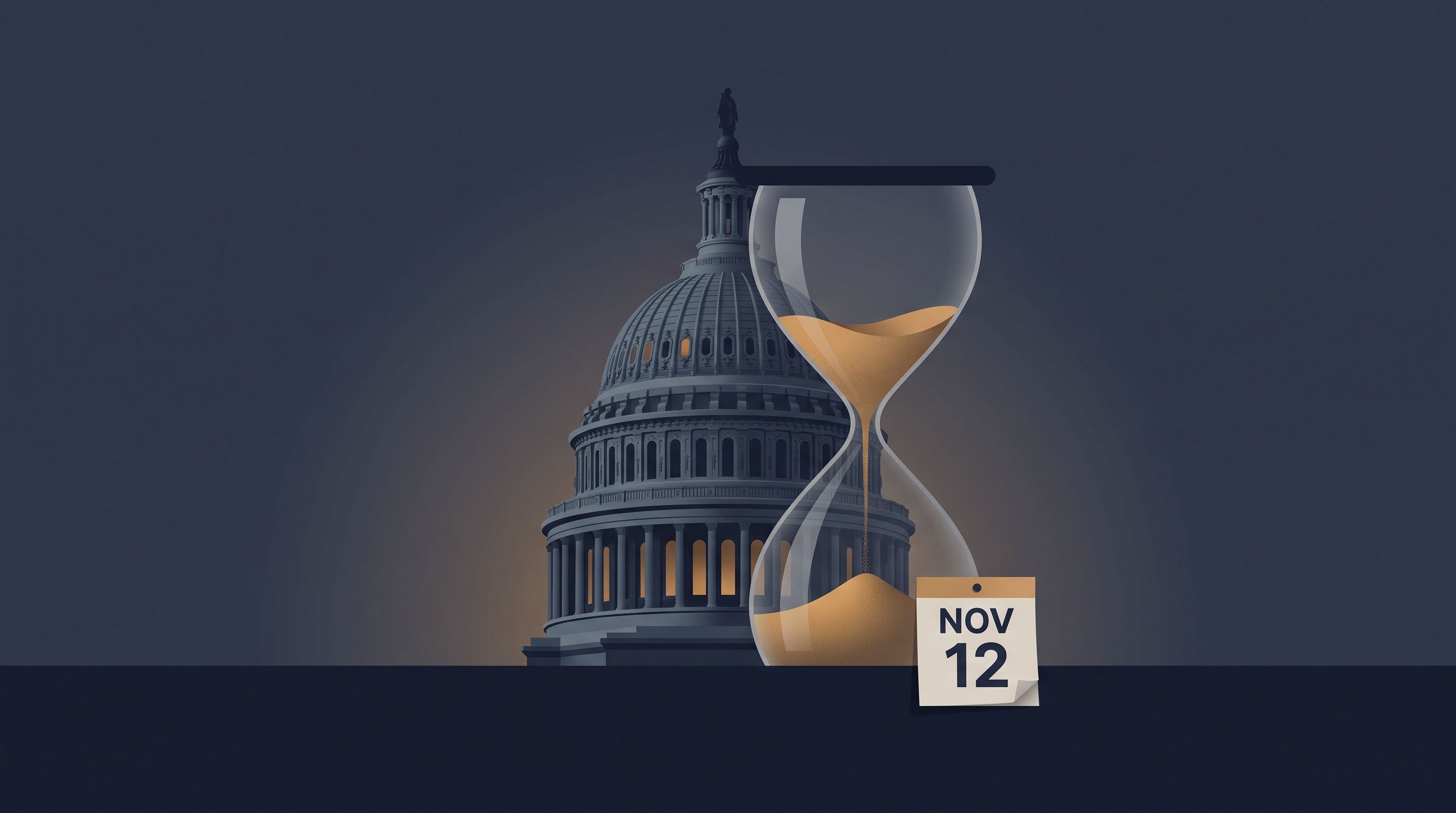 US Capitol with hourglass marking the November 12 hemp deadline