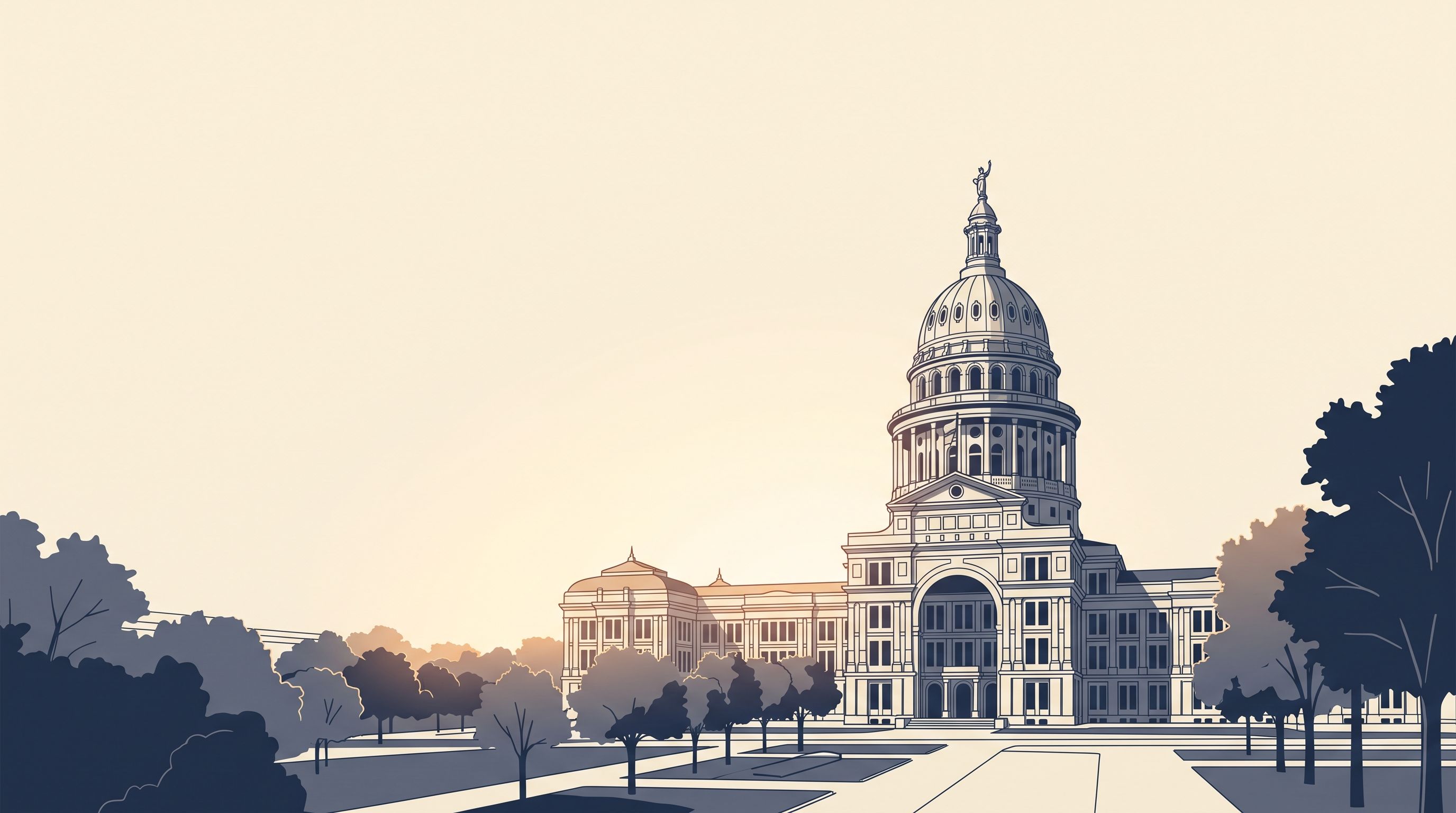 The Texas State Capitol in Austin; Texas regulates hemp-derived CBD under Health and Safety Code chapter 443 and DSHS rules