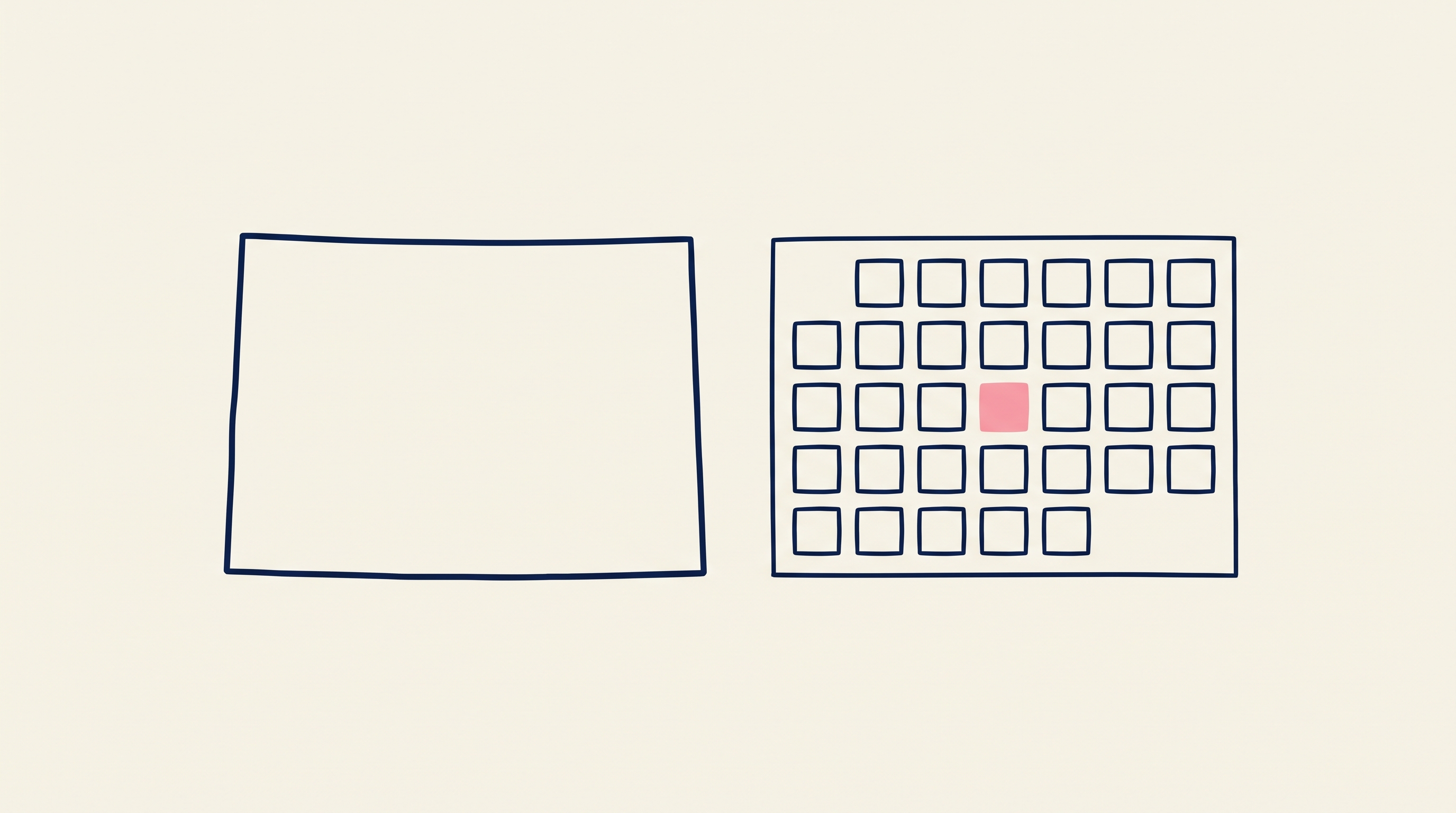 Illustration of a state outline beside a calendar page