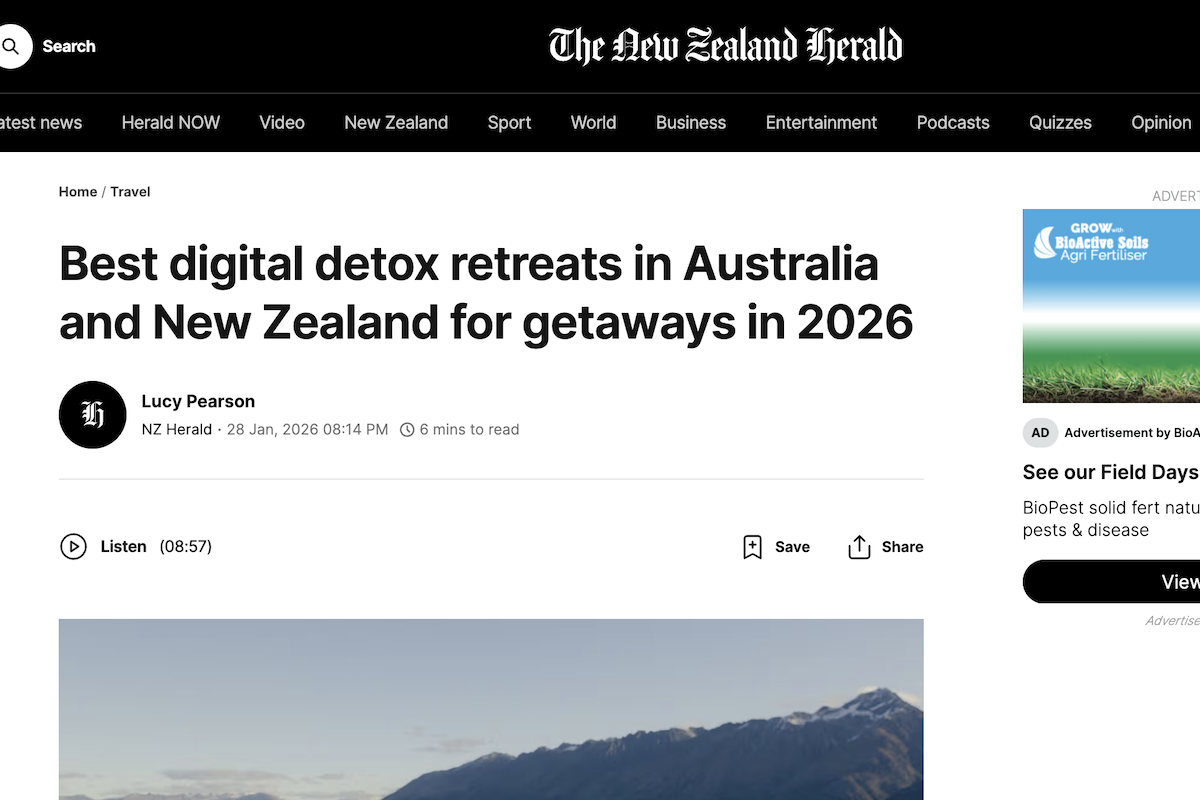 screenshot of online article