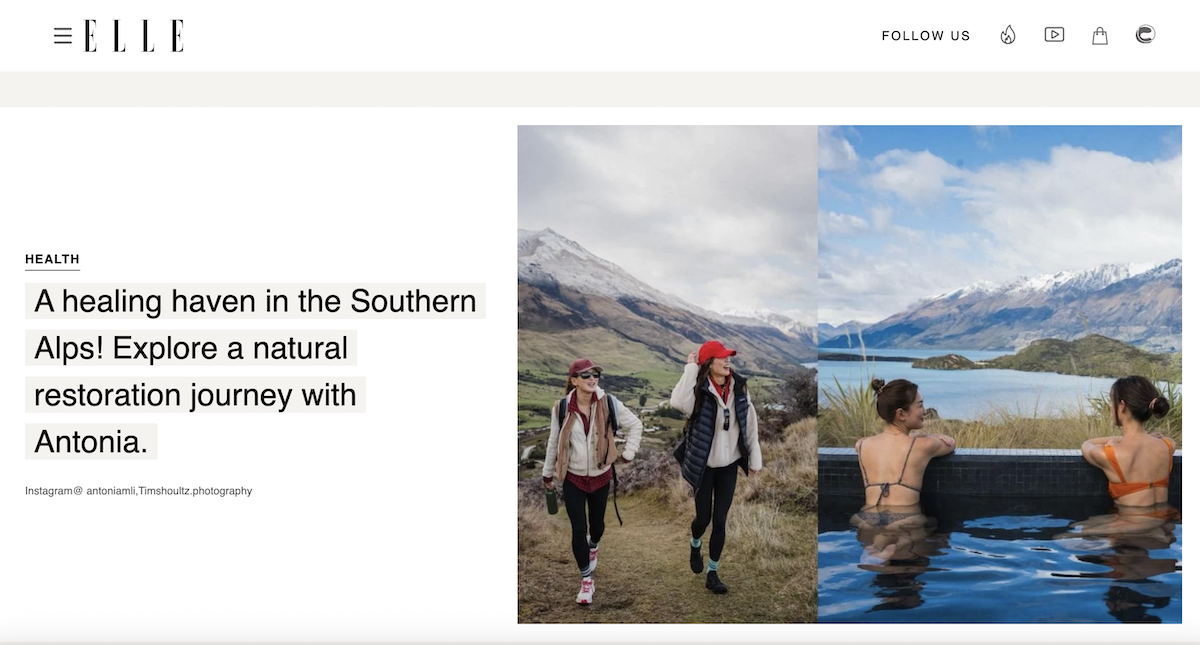 screenshot of online article
