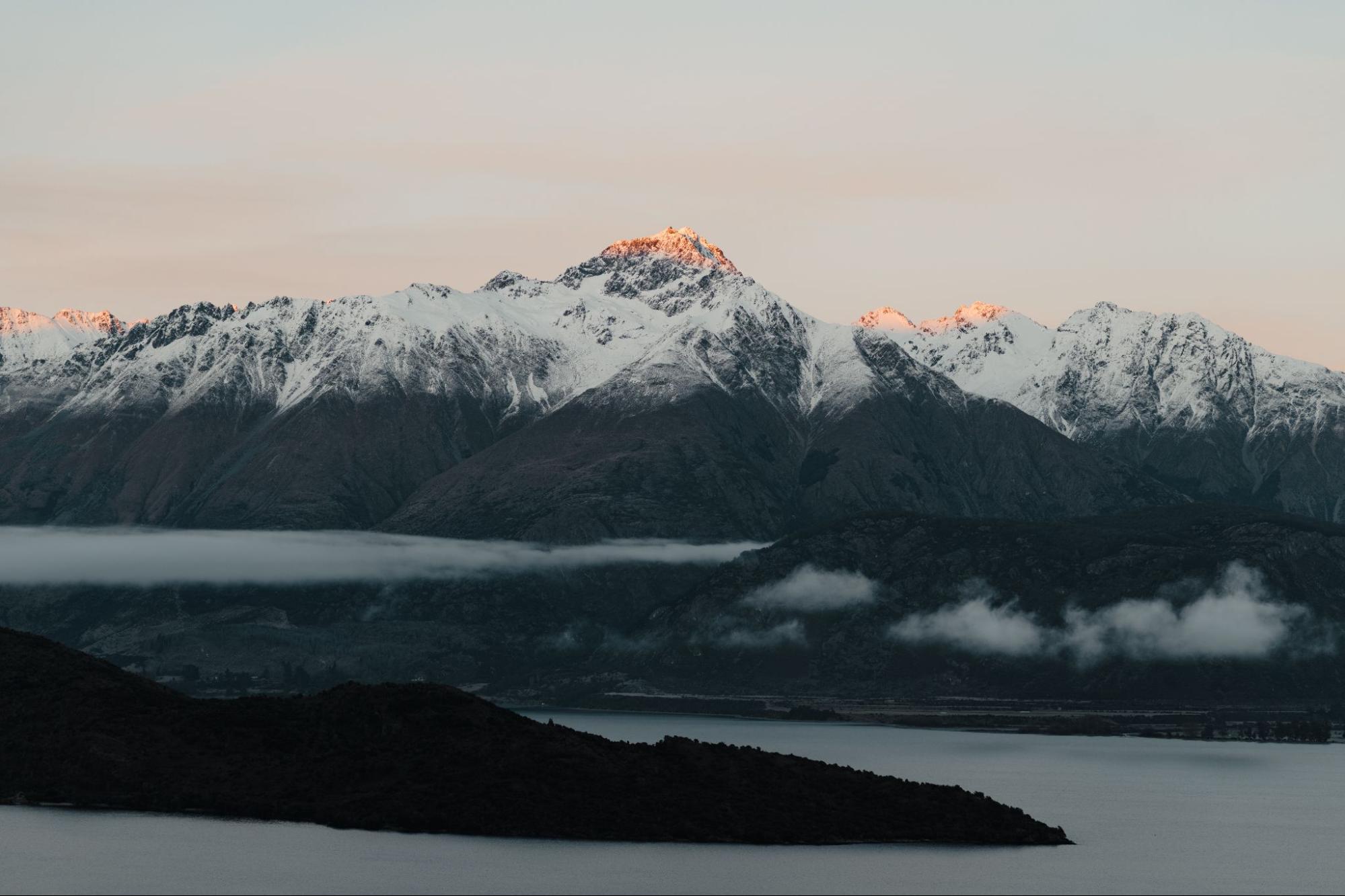 sunrise on a new zealand mountain range