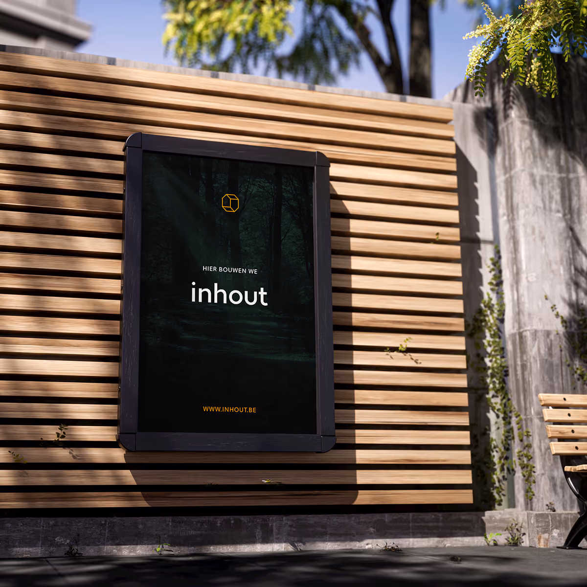 Inhout houten werfbord  - Branding by SIX agency