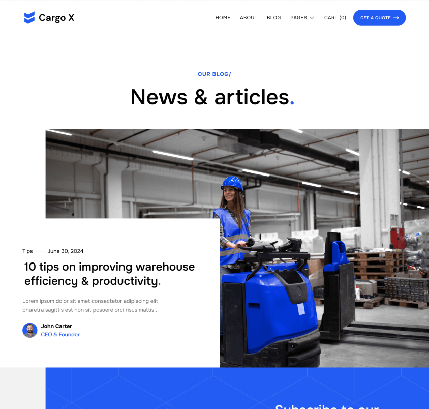 Blog - Cargo X Webflow Template
