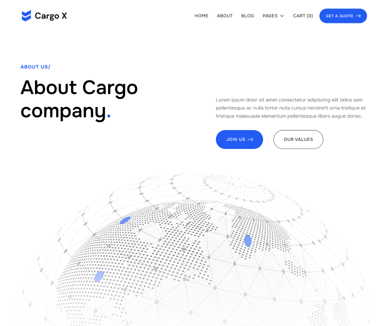 About Page - Cargo X Webflow Template