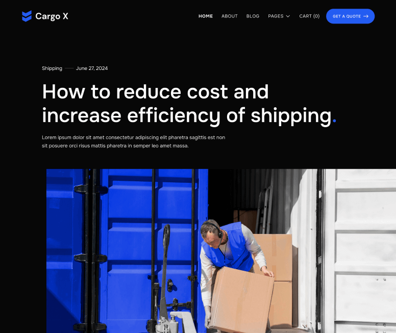 Blog Pos Page - Cargo X Webflow Template