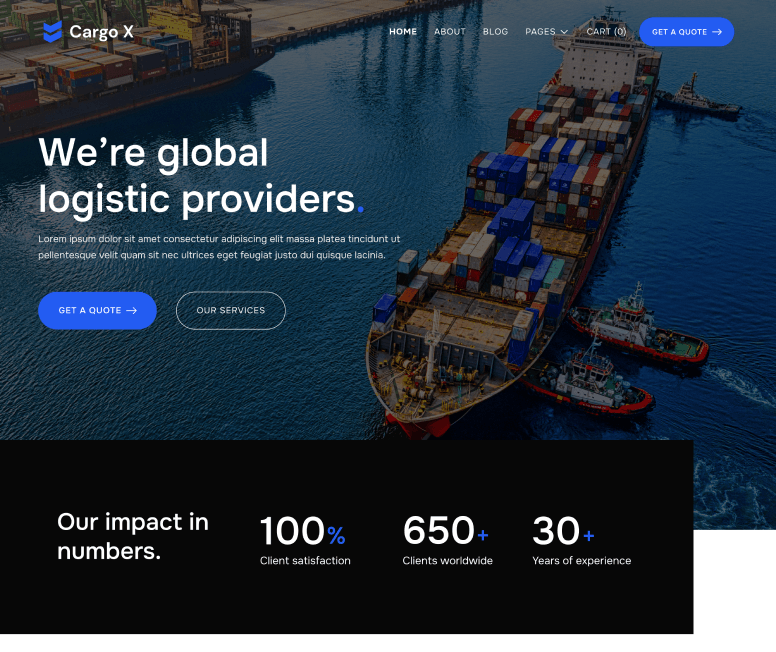 Home Page - Cargo X Webflow Template