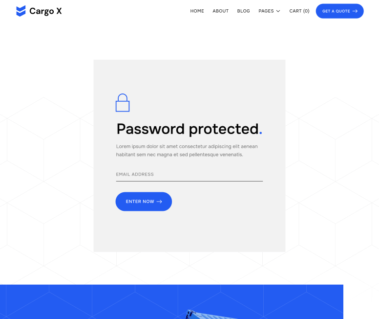 Password Protected Utility Pages - Cargo X Webflow Template