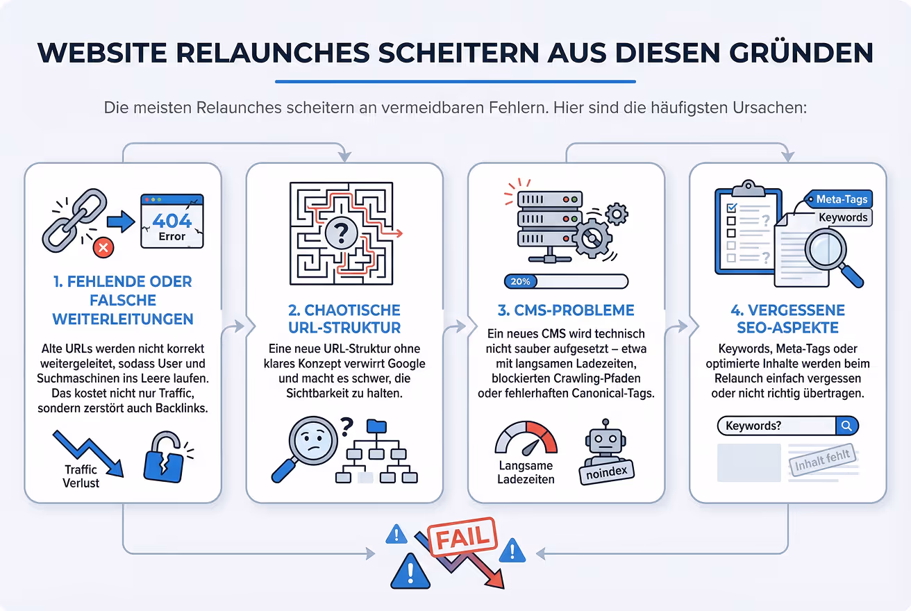 website relaunch häufigste fehler