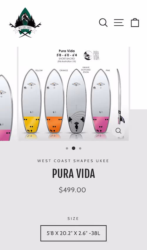 creative design samples from Nimble Digital's work for West Coast Shapes
