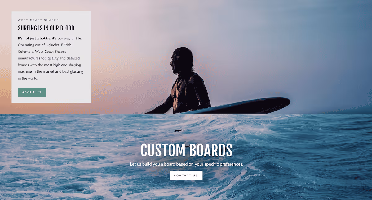 creative design samples from Nimble Digital's work for West Coast Shapes
