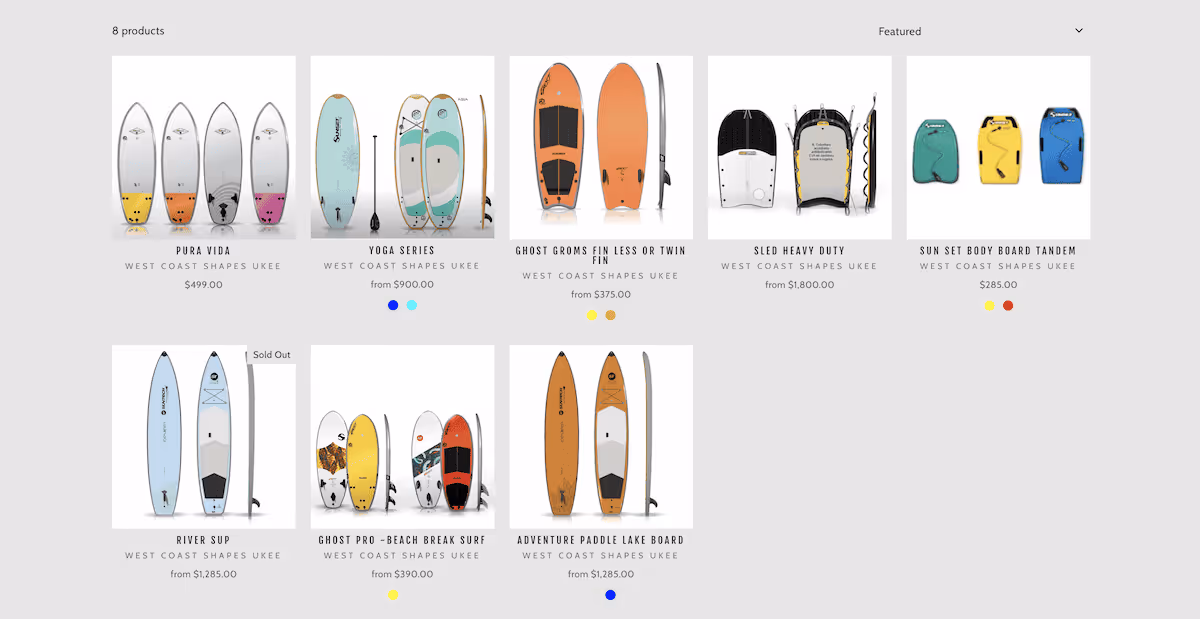 creative design samples from Nimble Digital's work for West Coast Shapes
