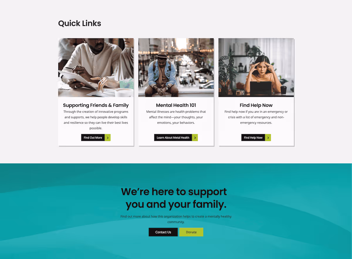 creative design samples from Nimble Digital's work for Canadian Mental Health Association Kelowna