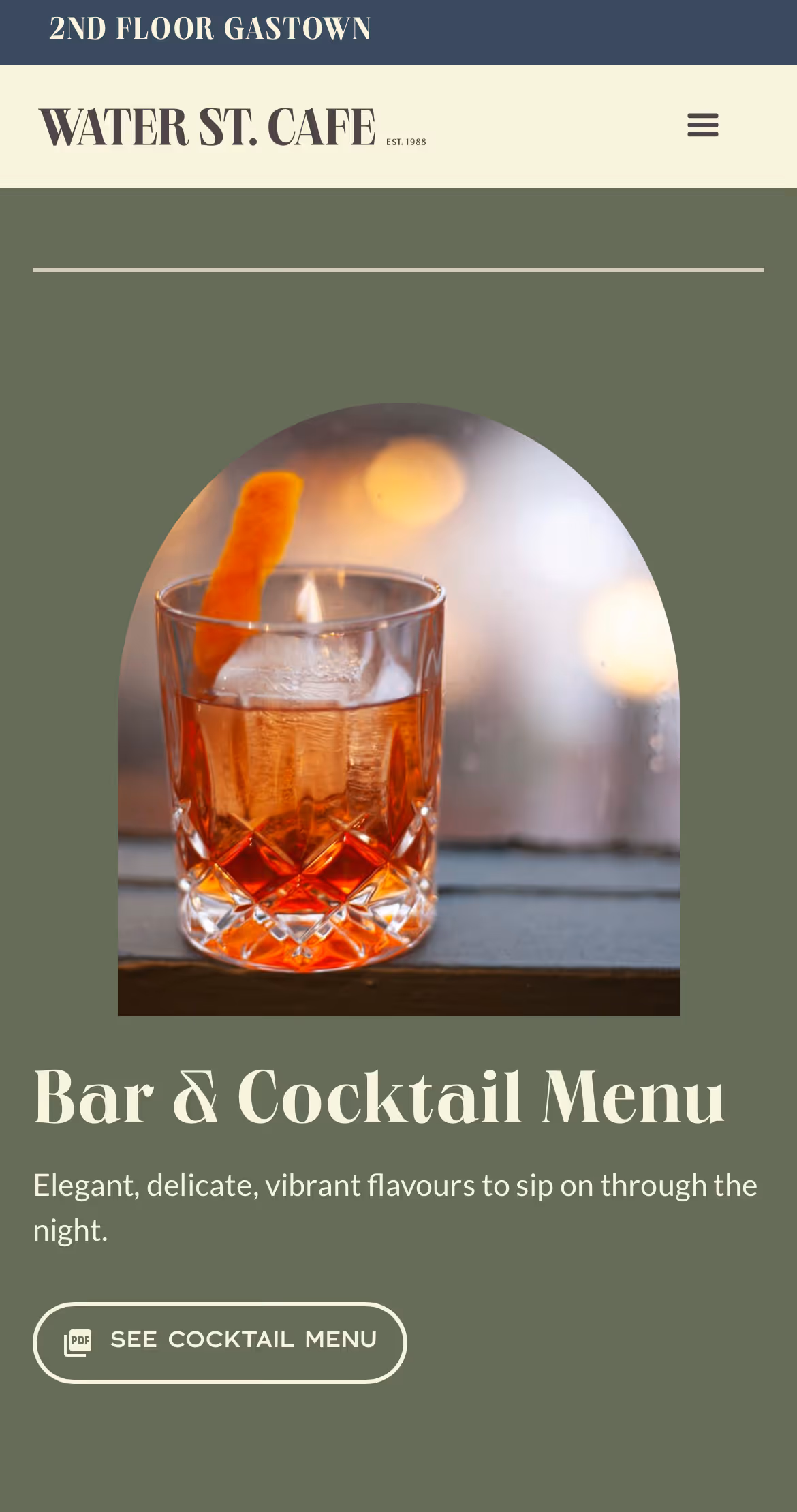 creative design samples from Nimble Digital's work for Water St. Cafe