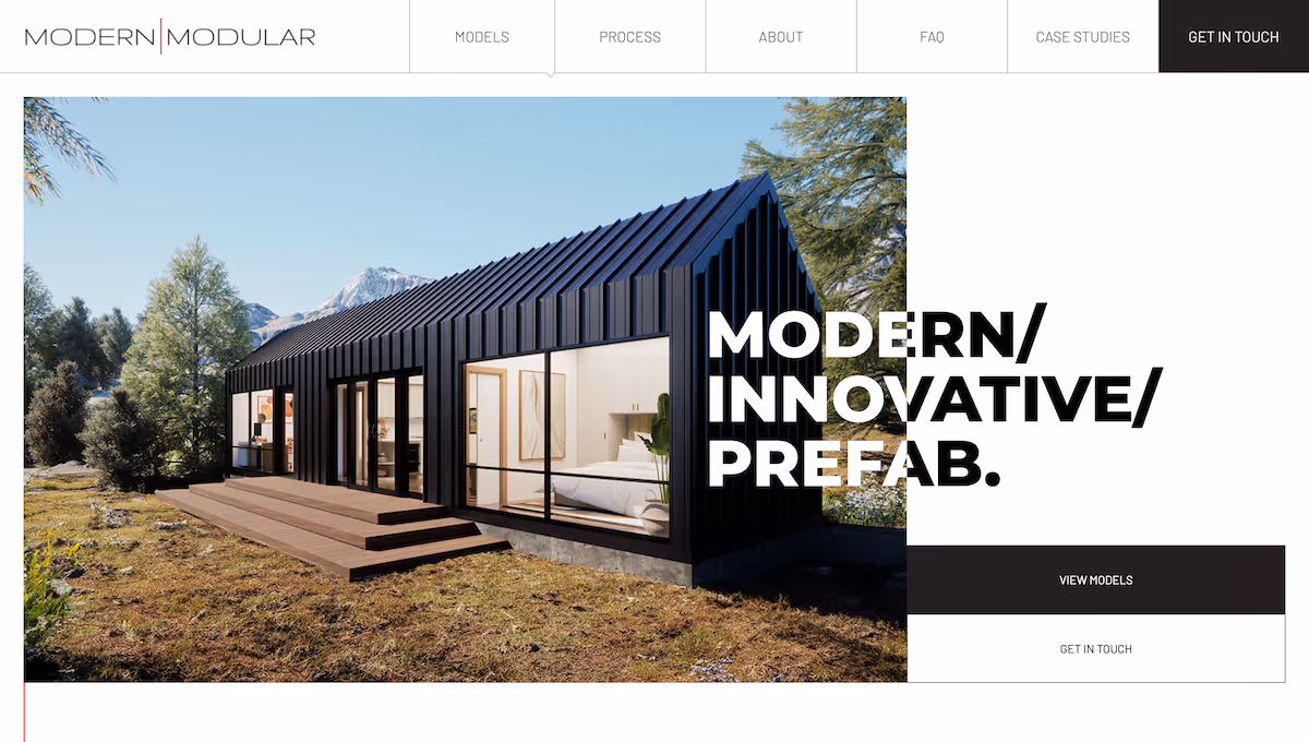 creative design samples from Nimble Digital's work for Modern Modular