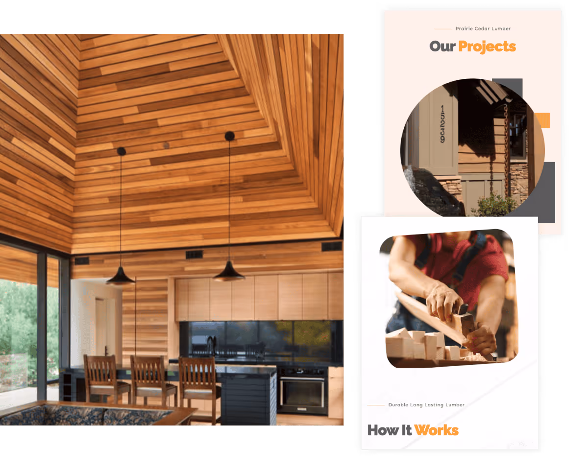 creative design samples from Nimble Digital's work for Prairie Cedar