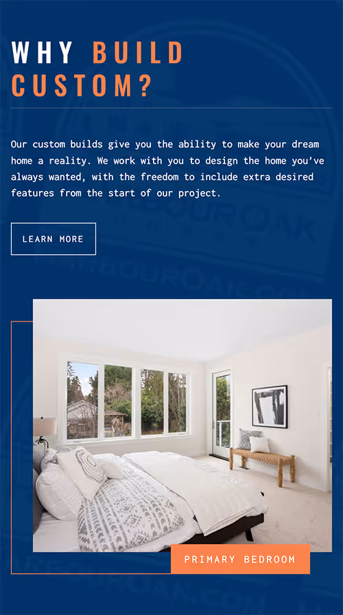 creative design samples from Nimble Digital's work for Harbour Oak Homes