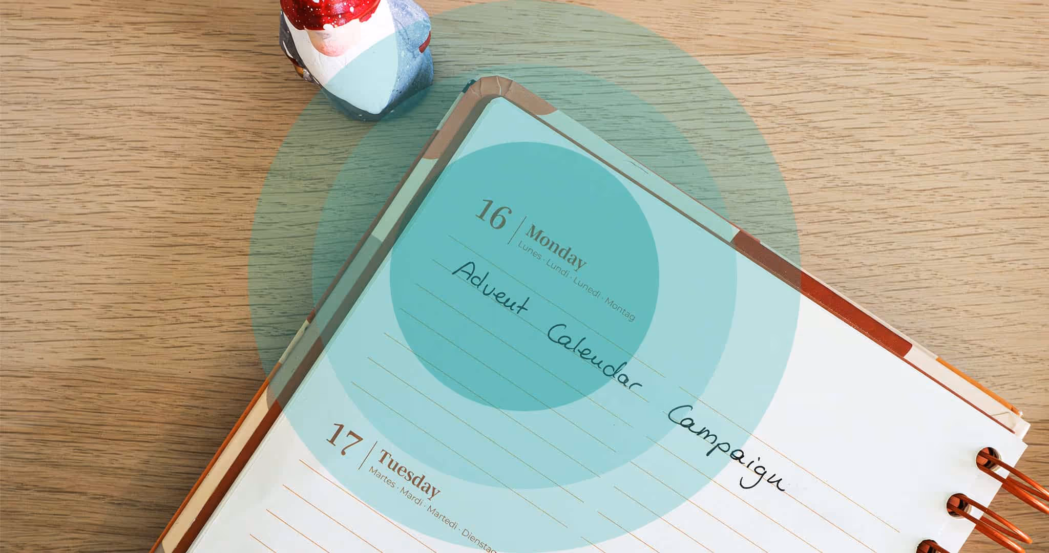 Notepad for creating a list of Christmas holidays marketing ideas such as an advent calendar campaign with Nimble Digital