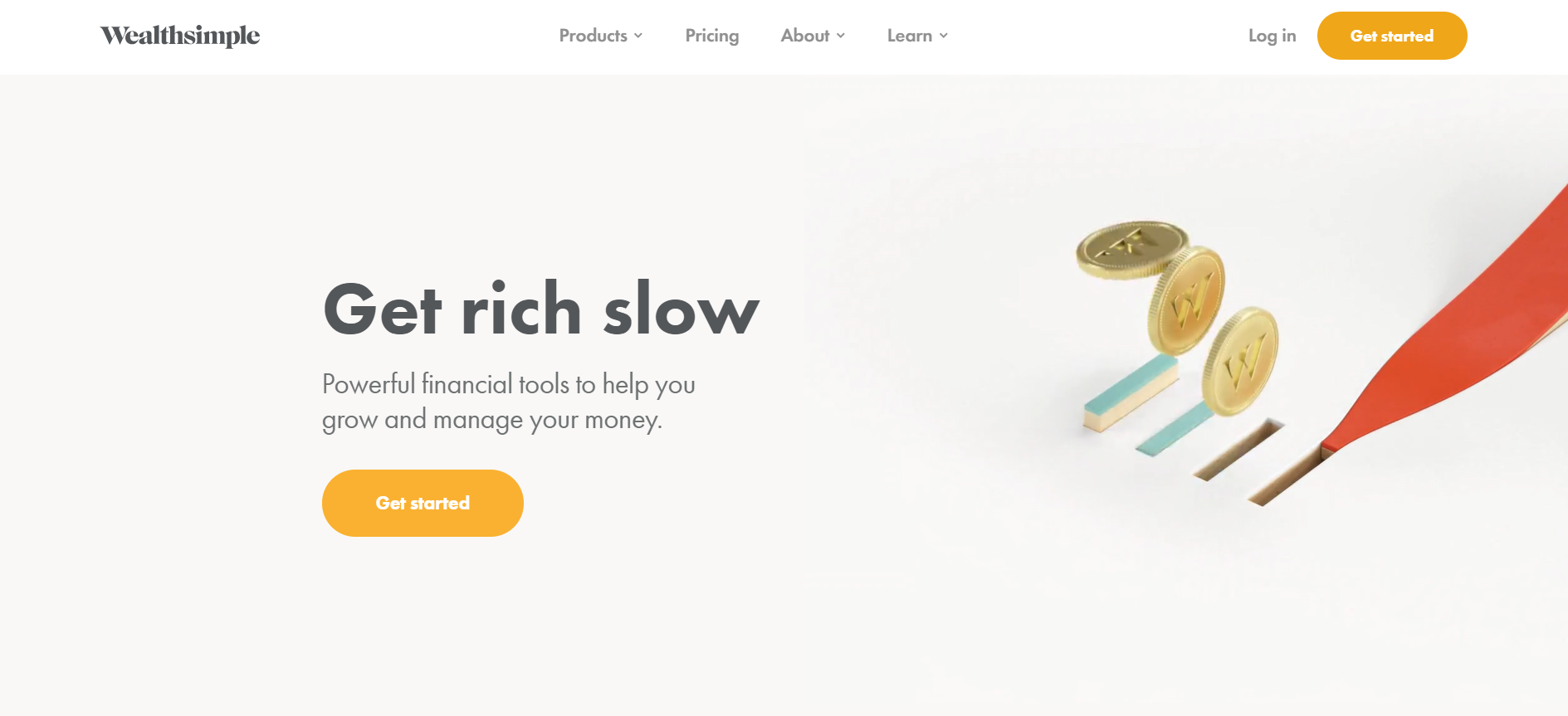 Hero message for Wealth Simple
