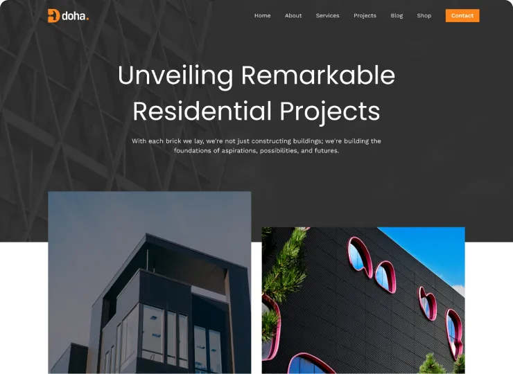 Construction Webflow Template - Doha - Designed by Azwedo.com and Wedoflow.com