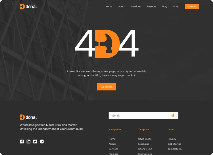 Construction Webflow Template - Doha - Designed by Azwedo.com and Wedoflow.com