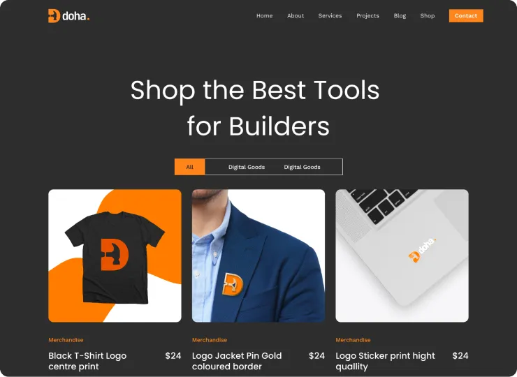 Construction Webflow Template - Doha - Designed by Azwedo.com and Wedoflow.com