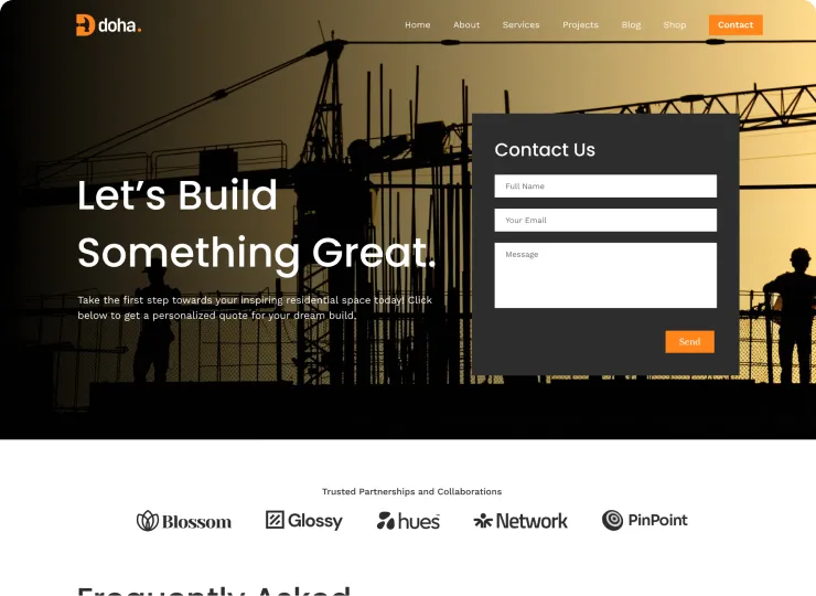 Construction Webflow Template - Doha - Designed by Azwedo.com and Wedoflow.com