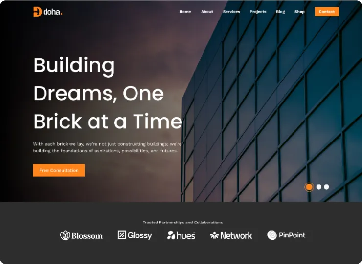Construction Webflow Template - Doha - Designed by Azwedo.com and Wedoflow.com