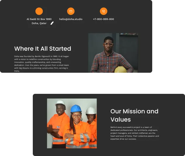 Construction Webflow Template - Doha - Designed by Azwedo.com and Wedoflow.com