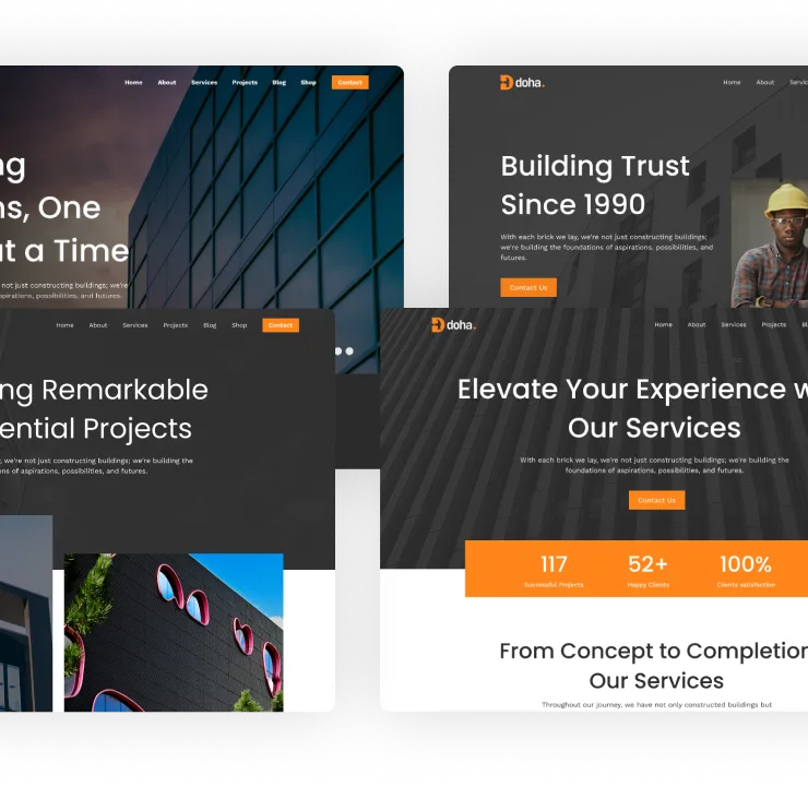 Construction Webflow Template - Doha - Designed by Azwedo.com and Wedoflow.com