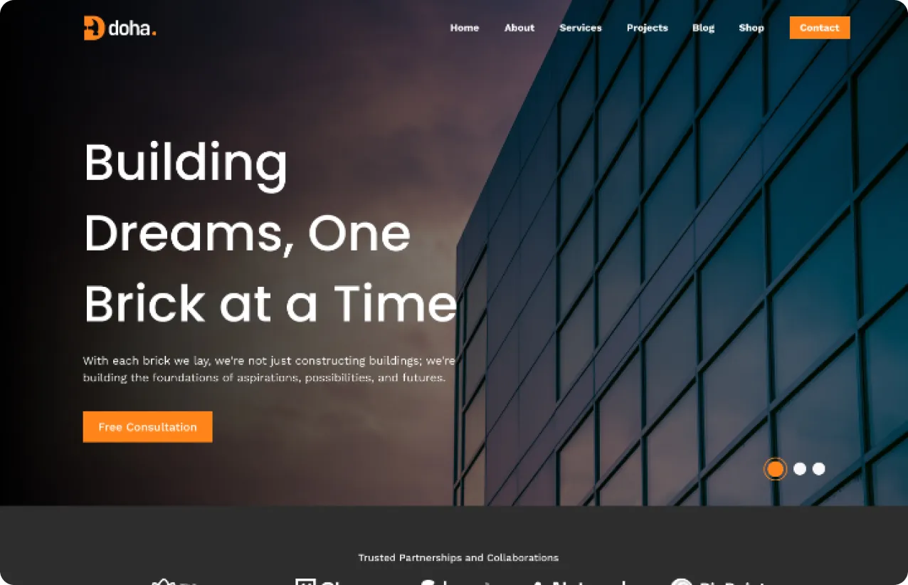 Construction Webflow Template - Doha - Designed by Azwedo.com and Wedoflow.com