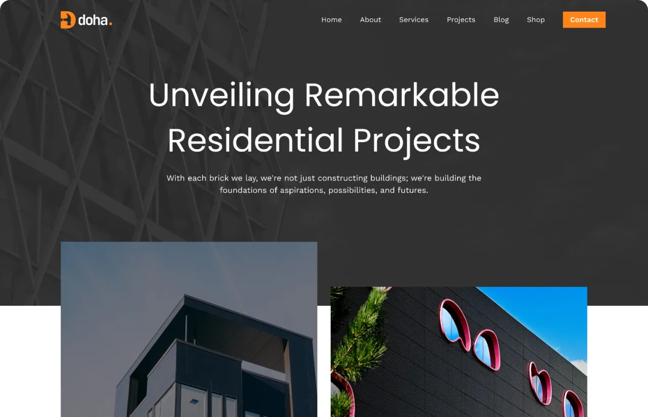 Construction Webflow Template - Doha - Designed by Azwedo.com and Wedoflow.com