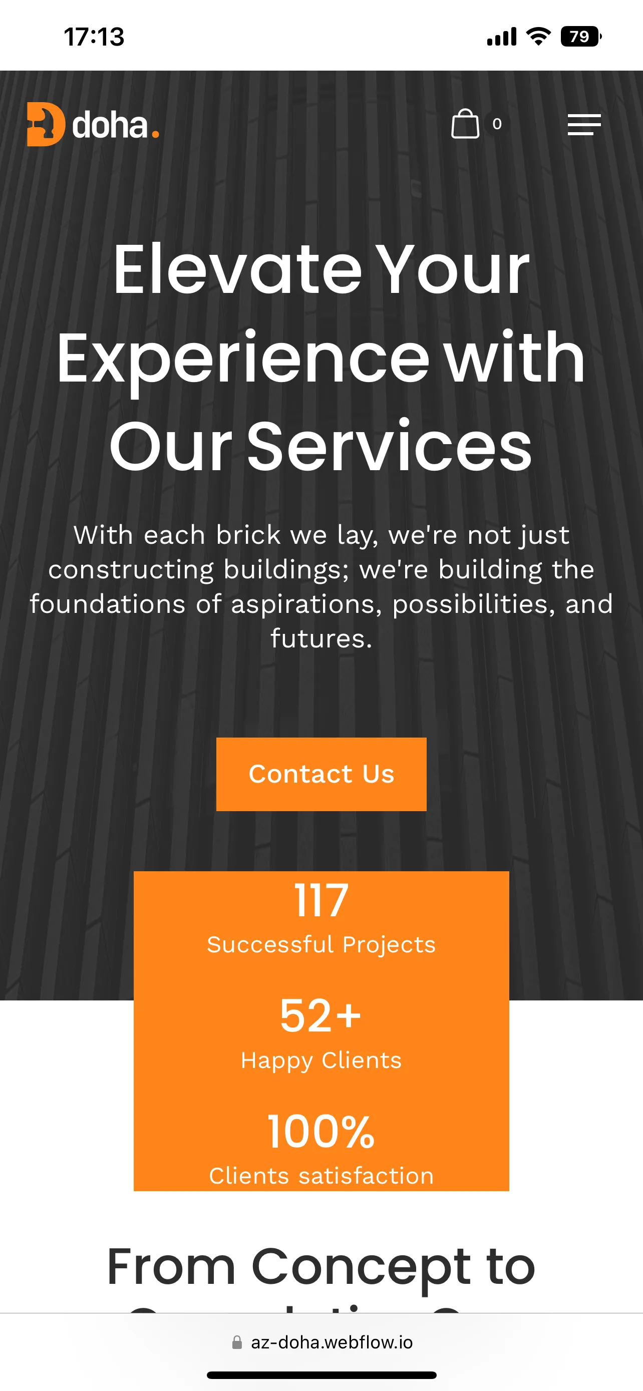 Construction Webflow Template - Doha - Designed by Azwedo.com and Wedoflow.com