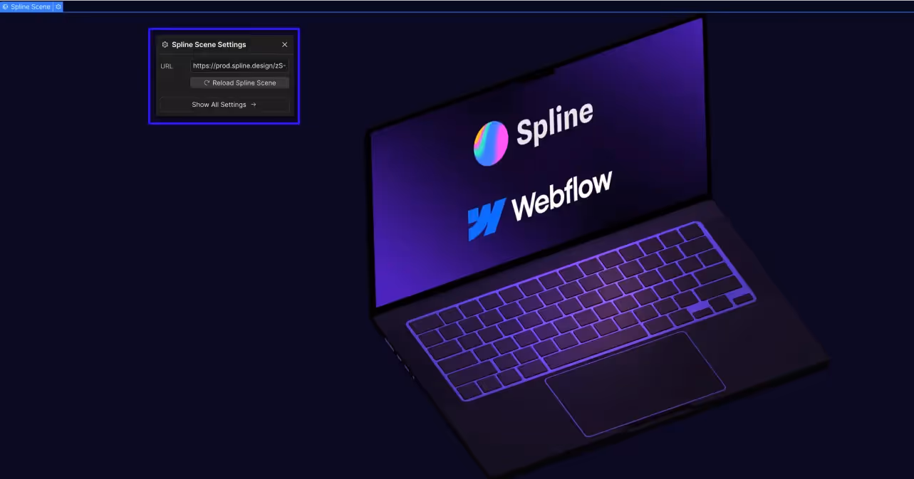WebflowのSpline要素の設定