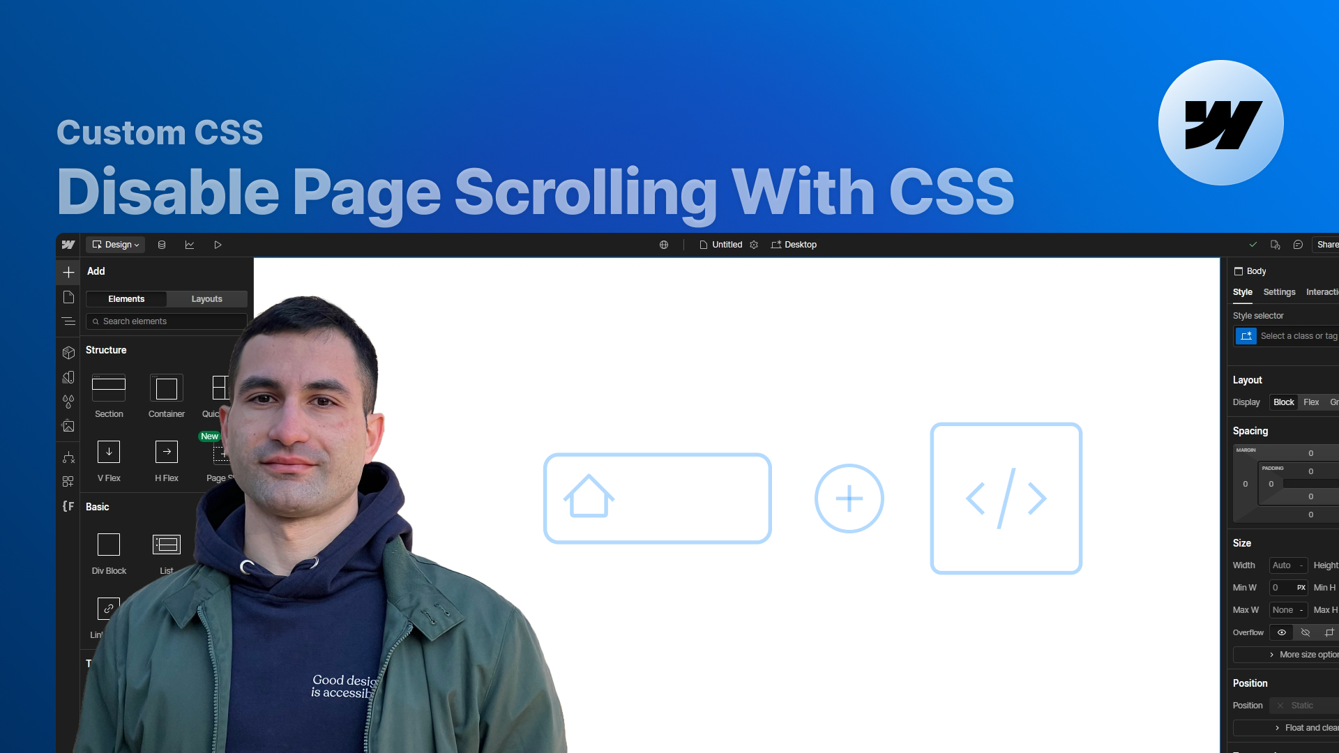 Disable Page Scrolling in Webflow Without JavaScript – Just One CSS Rule
