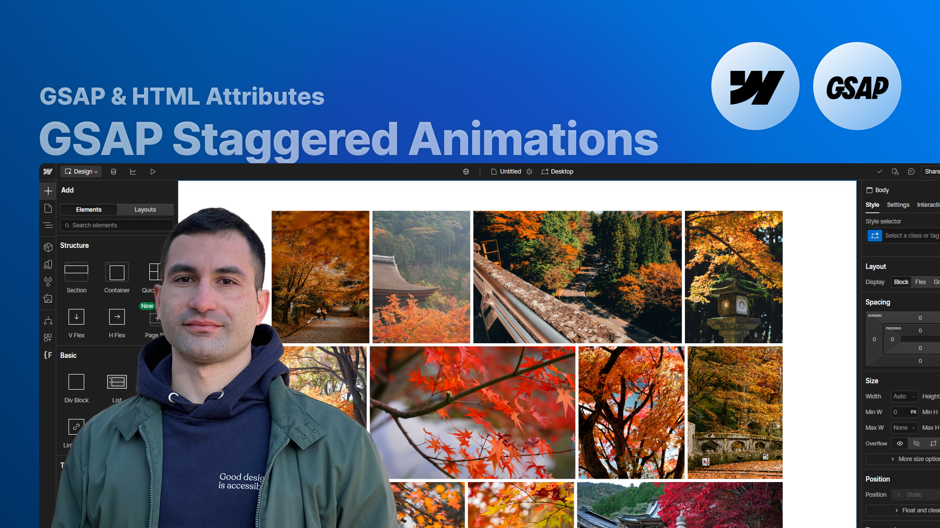 GSAP Staggered Animation in Webflow (No Code Tutorial)