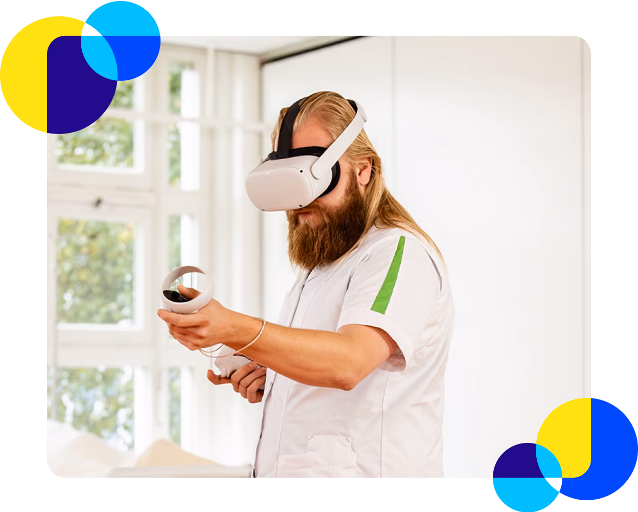 a man wearing a vr headset