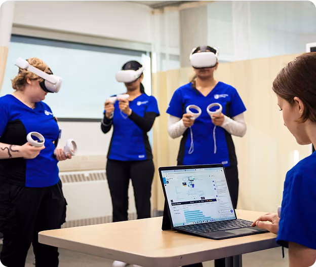 Nurse learners doing VR