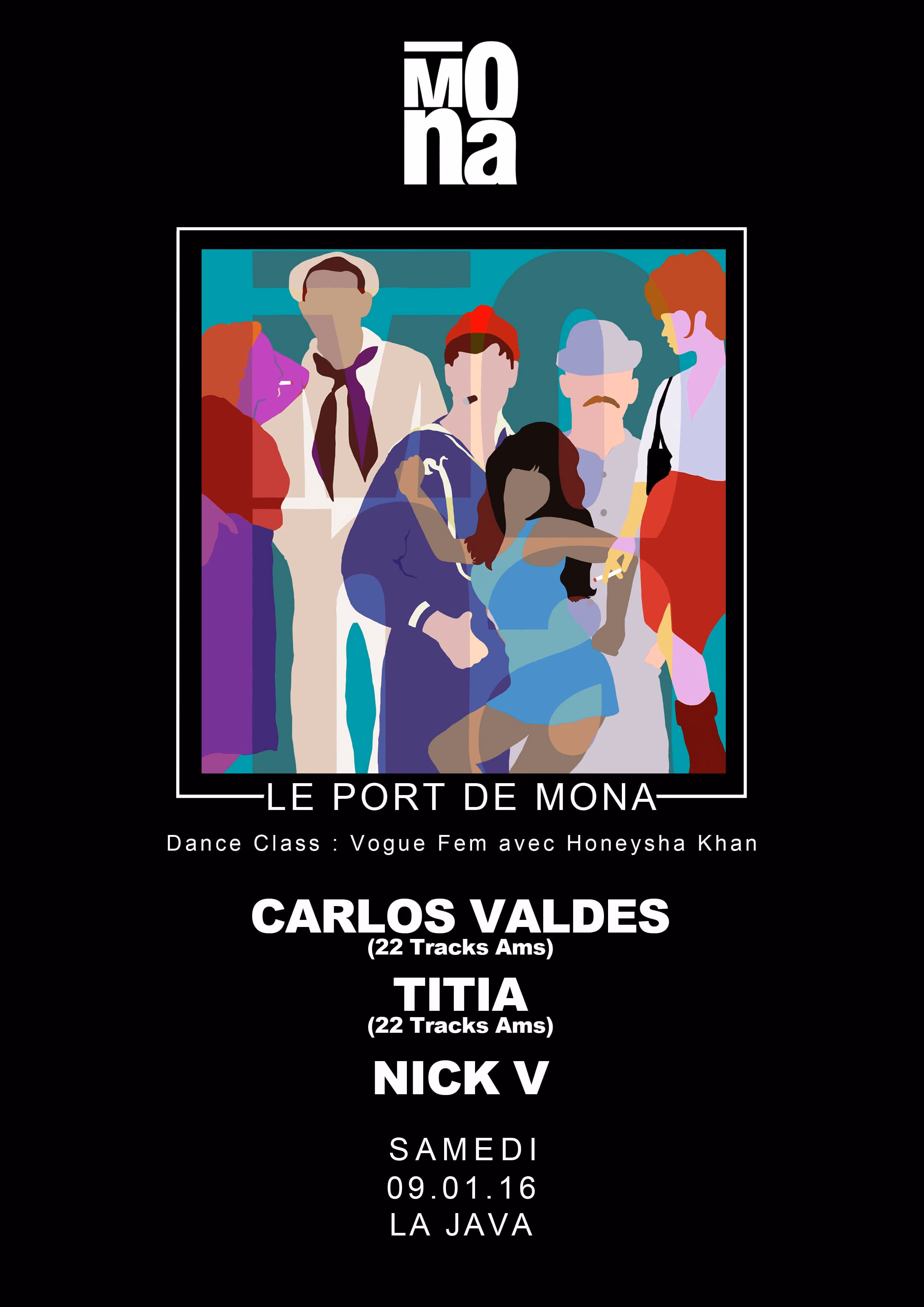 La Mona avec Carlos Valdes, Titia, Nick V, André et Vogue Fem Dance class