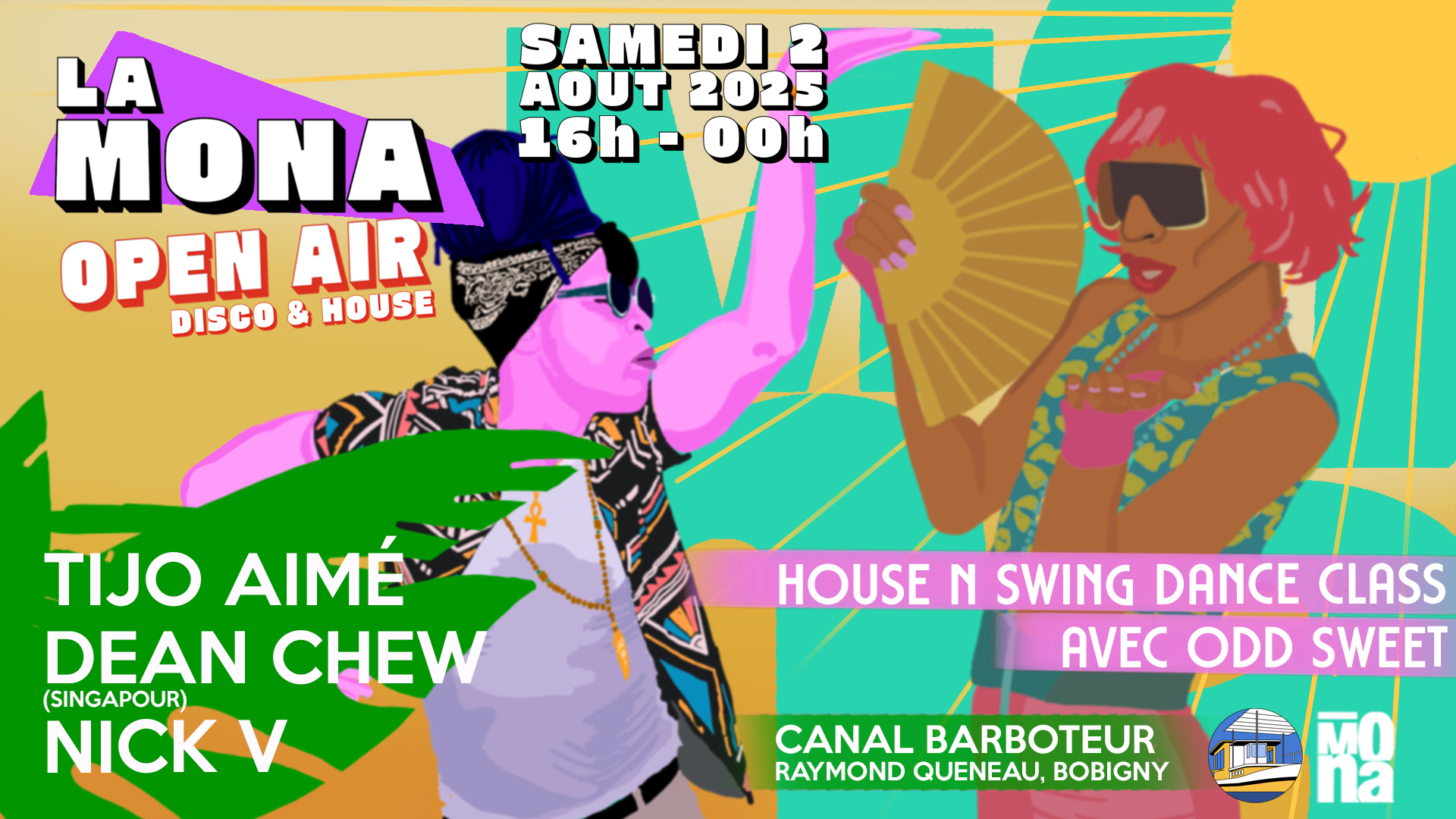 La Mona Open Air Gratuit au Canal Barboteur : Dean Chew, Tijo Aimé, Nick V, Odd Sweet