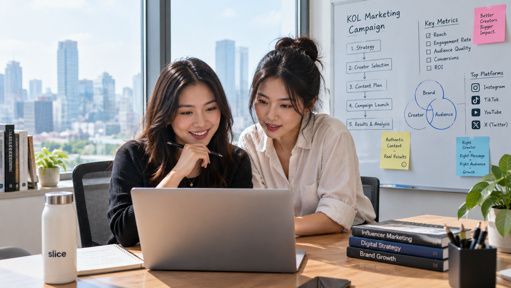 Tim marketing merencanakan kampanye KOL bersama agency influencer marketing