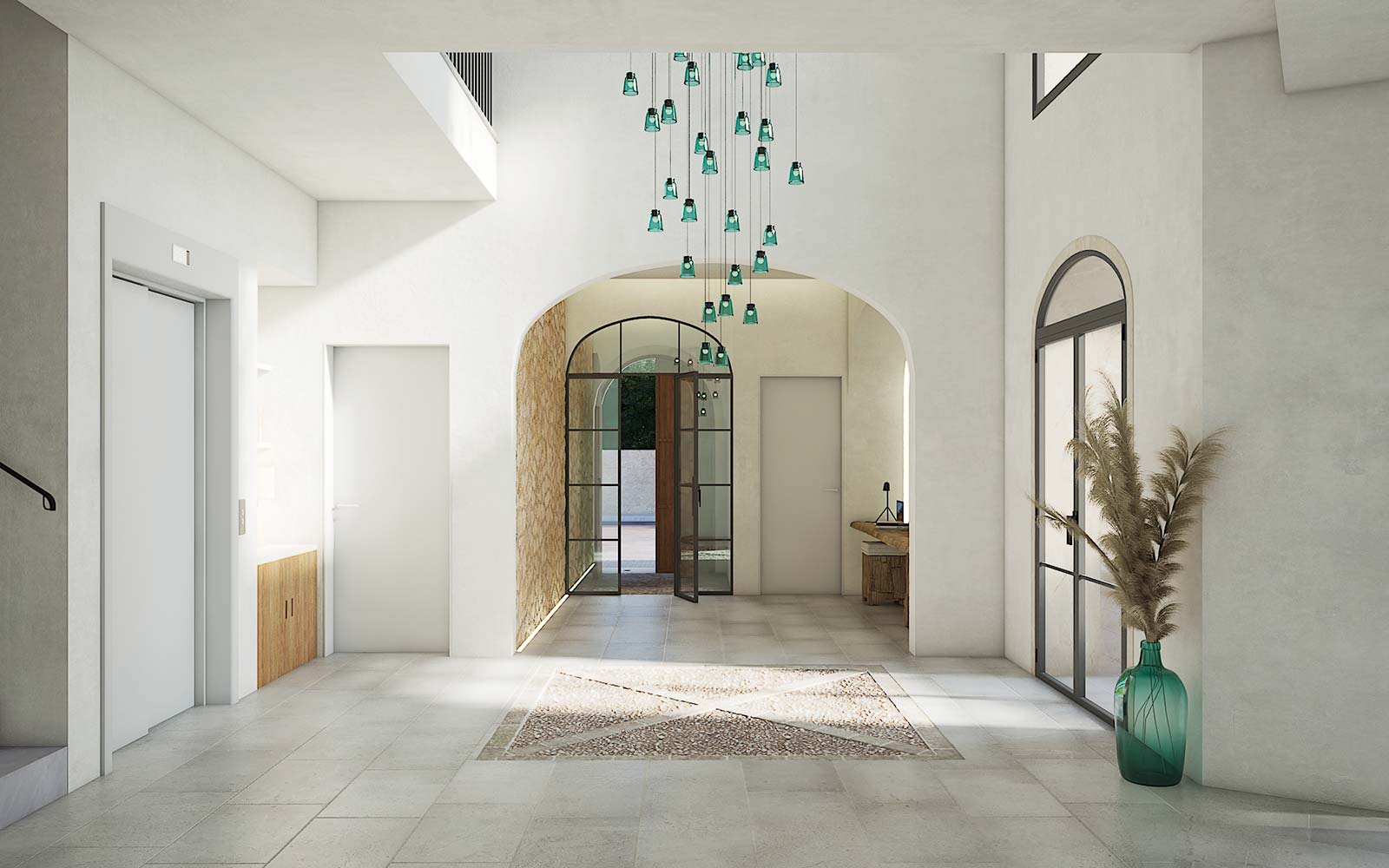 Render of refined townhouse entrance
