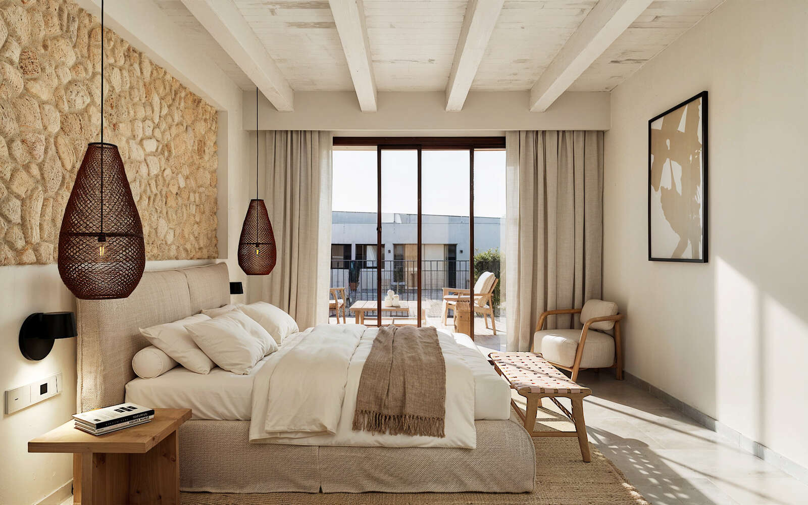Render of refined townhouse bedroom