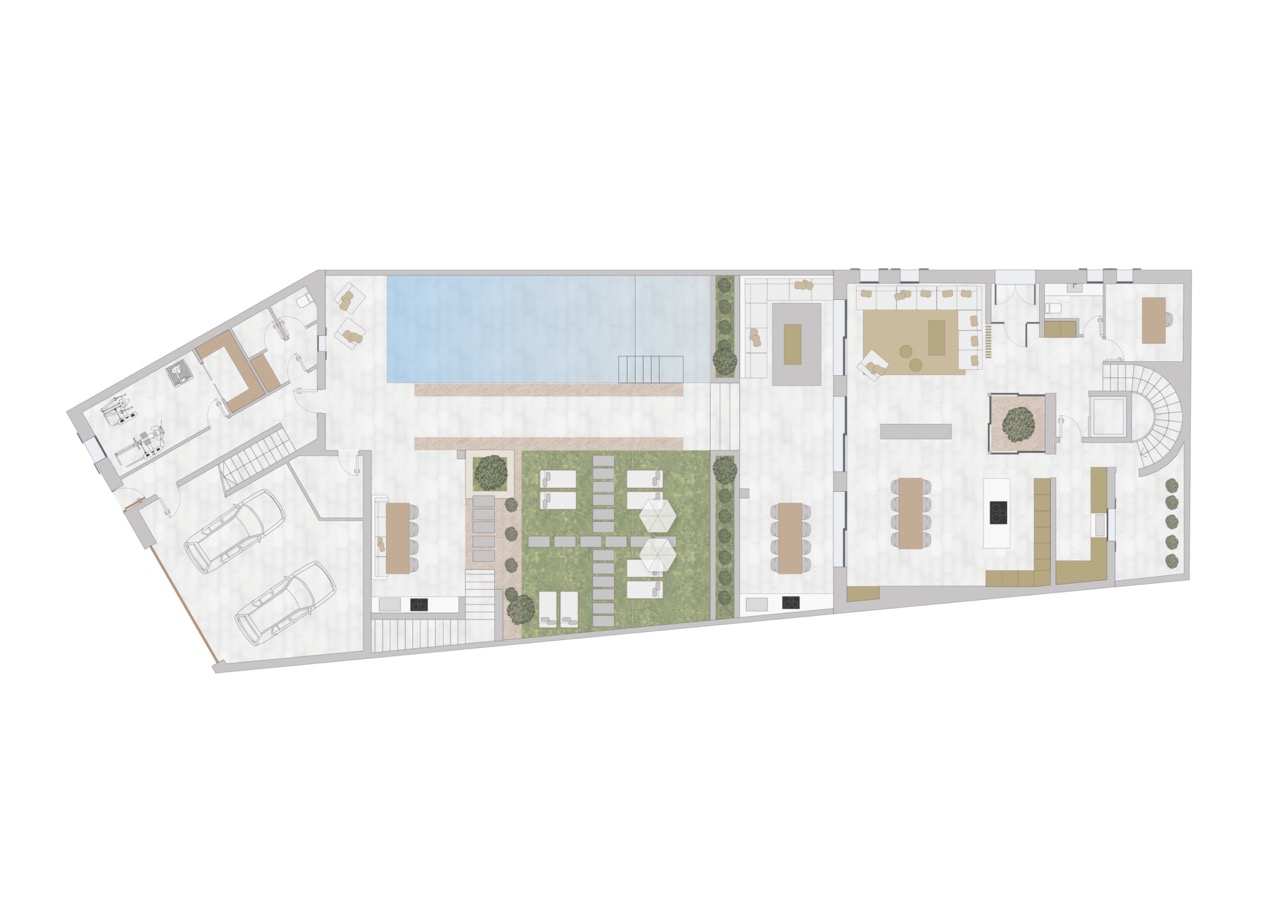 Groundfloor map of Ses Roques refined townhouse